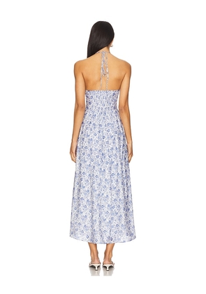 MINKPINK Evelyn Halter Midi Dress in Blue. Size S. Also in L, XL.