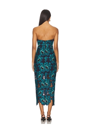 MILLY Kait Bloom Dress in Turquoise. Size 10. Also in 4, 6, 8.