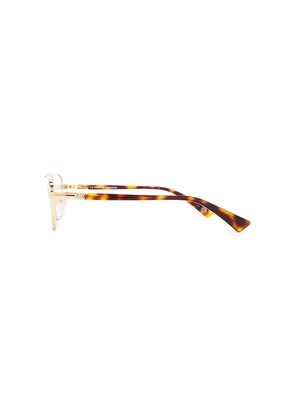 Le Specs Le Mimi Blue Light Eyeglasses in Metallic Gold.