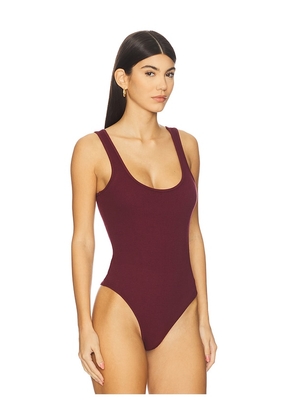 L'AGENCE Nica Scoop Neck Tank Bodysuit in Red. Size M. Also in XS, S.