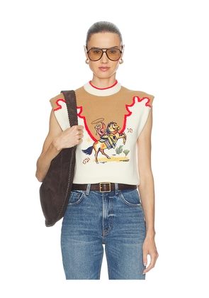 Never Fully Dressed Cowgirl Ro Knitted Tank in Brown. Size S. Also in L, M, XS, XXL, XXXL.