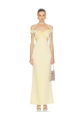Katie May Liu Gown in Lemon. Size S. Also in XS, M, L, XL.