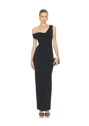 Nookie Crush Drape Maxi Dress in Black. Size XS. Also in S, M, L, XL.