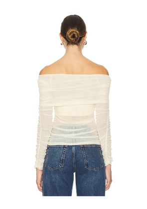 SOVERE Rise Mesh Top in Cream. Size XS. Also in S.