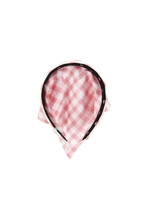 Lele Sadoughi Jackie Vintage Check Handkerchief Headband in Pink.