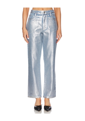 Show Me Your Mumu Icon Straight Jeans in Metallic Silver. Size 27. Also in 30.