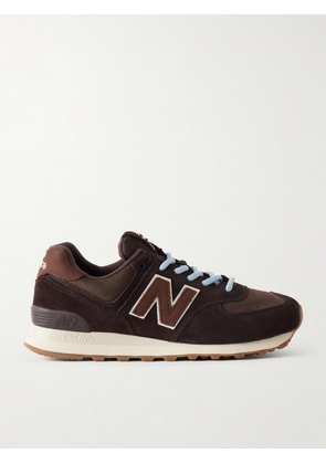New Balance - 574 Leather-trimmed Suede Sneakers - Brown - US5,US5.5,US6,US6.5,US7,US7.5,US8,US8.5,US9,US9.5