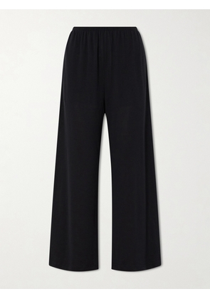 TOTEME - Cotton And Silk-blend Wide-leg Pants - Black - xx small,x small,small,medium,large,x large