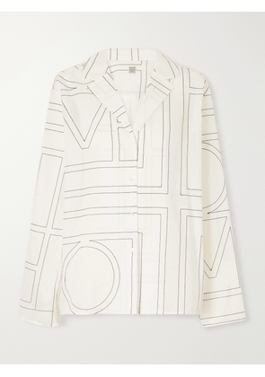 TOTEME - Embroidered Organic Cotton And Lyocell-blend Shirt - White - DK32,DK34,DK36,DK38,DK40,DK42,DK44