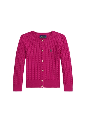 Polo Ralph Lauren Cable Knit Cardigan in Pink. Size 6. Also in 5.