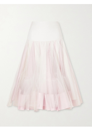 Jacquemus - La Jupe Mireio Pleated Cotton-trimmed Tulle Midi Skirt - Pink - FR 32,FR 34