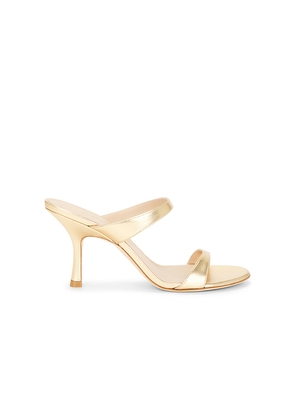 Stuart Weitzman Nudist Slide 85 in Metallic Gold. Size 6. Also in 9, 6.5, 7, 7.5, 8, 8.5, 9.5, 10.
