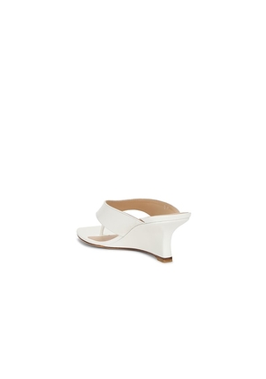 Stuart Weitzman Vinnie Wedge Thong Sandal 50 in White. Size 6. Also in 8, 10.