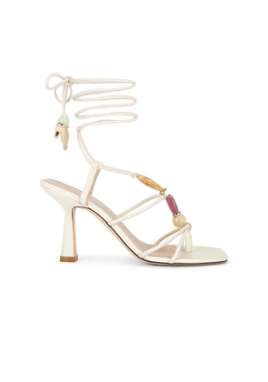 Stuart Weitzman Majorca Wrap Sandal 85 in Cream. Size 6. Also in 9, 6.5, 7, 7.5, 8, 8.5, 9.5, 10.