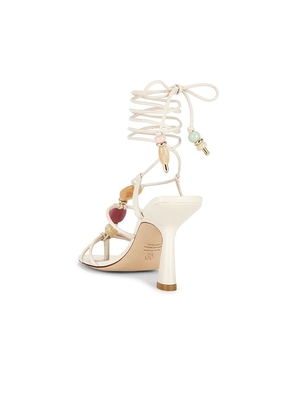 Stuart Weitzman Majorca Wrap Sandal 85 in Cream. Size 6. Also in 8.
