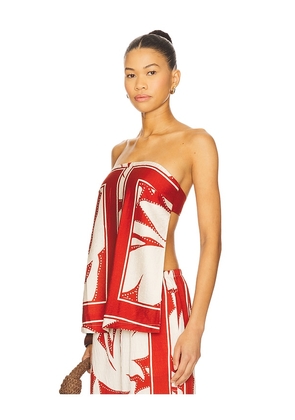 SEVEN WONDERS Arlette Strapless Top in Red. Size S. Also in M, L, XL.