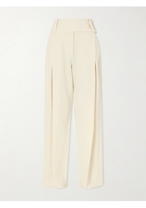Sportmax - Soblo Pleated Woven Wide-leg Pants - Ivory - UK 4,UK 6,UK 8,UK 10,UK 12,UK 14