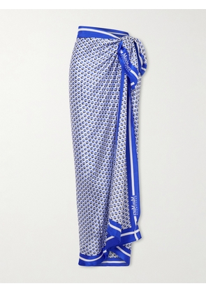 Max Mara - Spuma Printed Silk Pareo - Blue - One size
