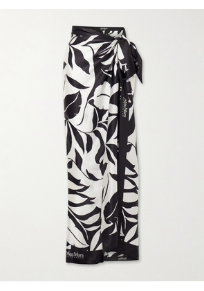 Max Mara - Spuma Printed Silk Pareo - Black - One size