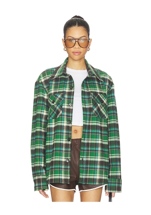 SPRWMN Shacket in Green. Size S. Also in XS, M.