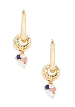 petit moments Voyage Hoop Earrings in Metallic Gold.