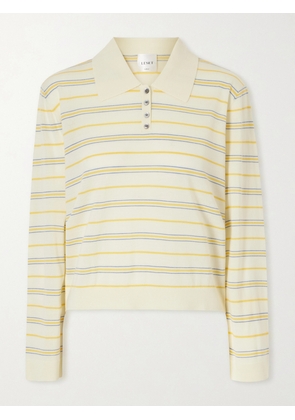 LESET - James Striped Merino Wool Polo Shirt - Yellow - x small,small,medium,large,x large