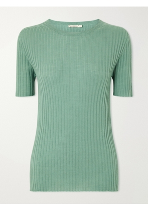 KALLMEYER - Ribbed-knit Merino Wool T-shirt - Green - x small,small,medium,large,x large