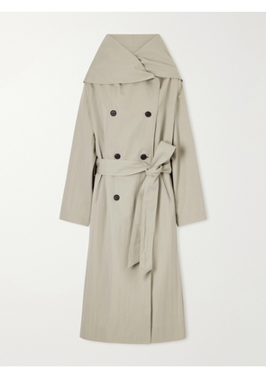 KALLMEYER - Dorothy Double-breasted Belted Cotton-blend Trench Coat - Green - x small,small,medium,large