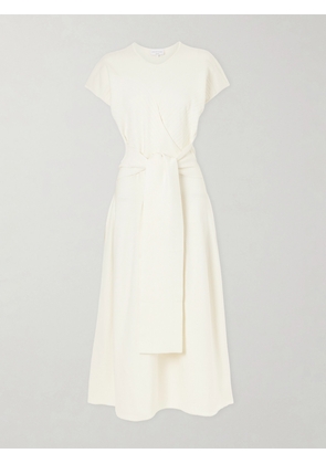 VIOLANTE NESSI - Turrel Tie-detailed Jersey Midi Dress - Neutrals - IT38,IT40,IT42,IT44,IT46