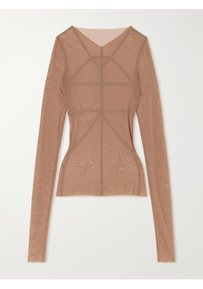 Rick Owens - Stretch-tulle T-shirt - Neutrals - IT38,IT40,IT42,IT44,IT46,IT48