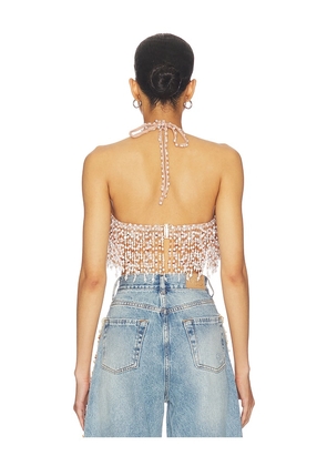 PatBO Pearl Dust Embroidery Halterneck Top in White. Size M. Also in XS.