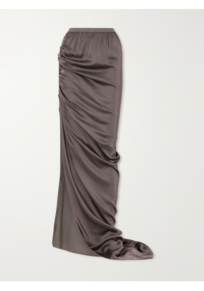 Rick Owens - Edfu Gathered Satin Maxi Skirt - Gray - IT38,IT40,IT42,IT44,IT46,IT48