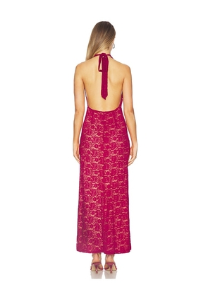 Runaway The Label Kylo Plunge Cowl Maxi Dress in Fuchsia. Size S. Also in XS, M, L, XL.