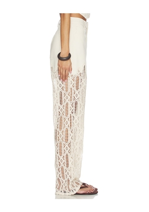 SELMACILEK High Waisted Flare Pant in Ivory. Size S. Also in XS, M.