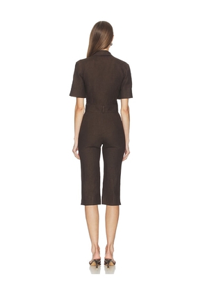 SELMACILEK Polo Jumpsuit in Brown. Size S. Also in XS, M, L.