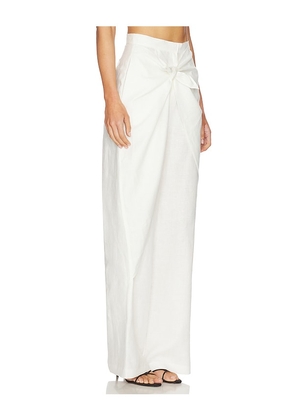 SELMACILEK Knot High Waisted Pants in Ivory. Size S. Also in XS, M.