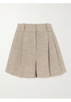 BLAZÉ Milano - Marina Selle Pleated Ribbed Cotton-blend Shorts - Neutrals - 00,0,1,2,3,4