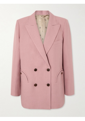 BLAZÉ Milano - Midday Sun Double-breasted Linen Blazer - Pink - 00,0,1,2,3,4