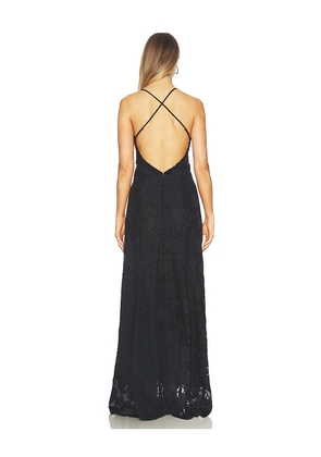 Runaway The Label Ellerby Frill Trim Maxi Dress in Black. Size S. Also in XS, XL.