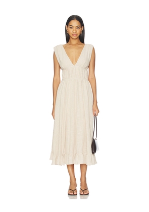 PEIXOTO Ava Midi Dress in Beige. Size S. Also in L, M, XL, XS.