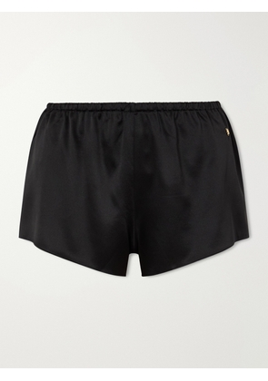 ÉTERNE - Lane Silk-blend Satin Shorts - Black - x small,small,medium,large,x large