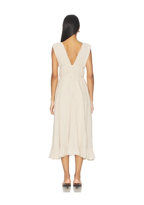 PEIXOTO Ava Midi Dress in Beige. Size S. Also in L, M, XS.