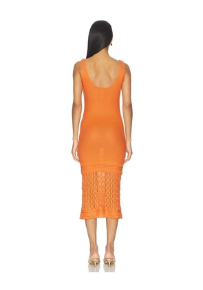 PEIXOTO Liv Knit Midi Dress in Orange. Size S. Also in L, XL.