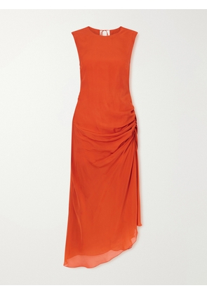 LIBEROWE - Enya Gathered Silk-chiffon Midi Dress - x small,small,medium,large,x large