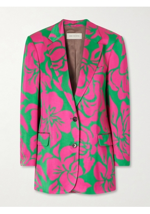 Dries Van Noten - Floral-print Satin Blazer - Green - x small,small,medium,large