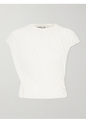 TOVE - Murle Ruched Jersey Blouse - White - FR 34,FR 36,FR 38,FR 40,FR 42