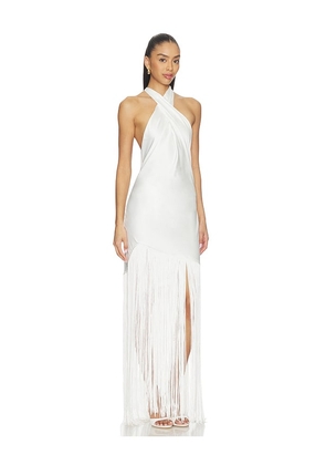 Show Me Your Mumu x REVOLVE Jasmine Fringe Maxi Dress in Ivory. Size S. Also in XS, M, L, XL, XXL.