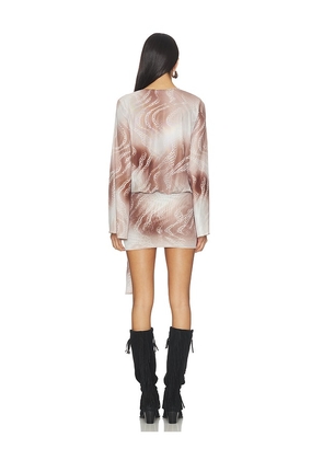 superdown Maree Drape Mini Dress in Brown. Size XS. Also in XXS, S, M, L.