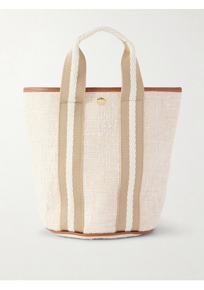 RUE de VERNEUIL - Leather-trimmed Canvas Bucket Bag - Neutrals - One size