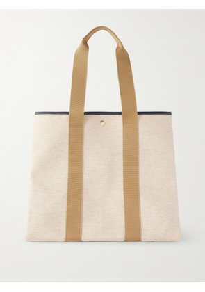 RUE de VERNEUIL - Leather-trimmed Canvas Tote Bag - Neutrals - One size